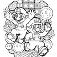 Mario in Action Coloring Page