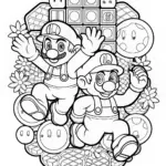 Mario in Action Coloring Page