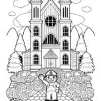 Mario at the Castle Coloring Page