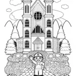 Mario at the Castle Coloring Page