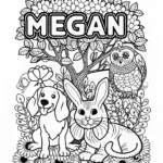 Megan’s Animal Friends Coloring Page