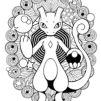 Mewtwo in the Forest Coloring Page