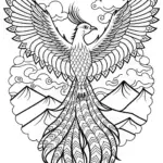 Lugia Takes Flight Over Mountains Coloring Page