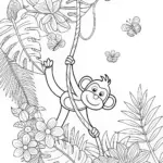 Monkey Smiling Coloring Page