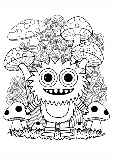 A coloring page of Monster Coloring Page: Bobo the Friendly Beast