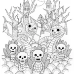 Monstrous Skeletons: Nightmarish Creatures Coloring Page