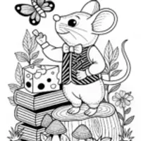 Cute Little Mouse Coloring Page