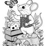 Cute Little Mouse Coloring Page