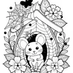 Spider in the Countryside Coloring Page