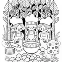 Magical Mushroom Meadow Coloring Page