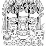 Magical Mushroom Meadow Coloring Page