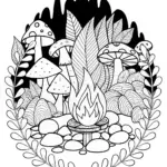 Magical Mushroom Campfire