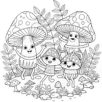Enchanted Forest: Mushrooms Wonderland Coloring Page