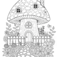 Mushroom Cottage Coloring Adventure