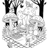 Magical Mushroom Forest Picnic