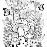 Forest Mushrooms Coloring Adventure