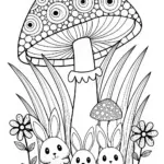 Mushroom in the Meadow Coloring Page
