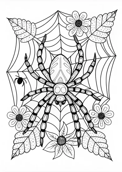A coloring page of Orb Weaver Spider