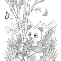 Panda’s Peaceful Moments Coloring Page