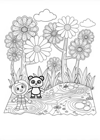 A coloring page of PATCA: Fun and Whimsical Coloring Adventure
