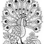Majestic Peacock’s Feathers Coloring Page