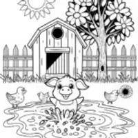 Friendly Pig Coloring Page