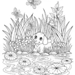 Playful Puppy Adventure by the Pond