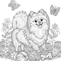 Pomeranian Pup Coloring Fun