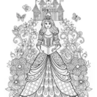 Princess with a Crown Coloring Page