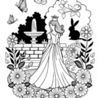 Princess with a Crown in a Garden