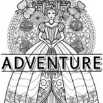 Princess with Ornate Fan: A Coloring Adventure