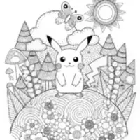 Pikachu’s Cheerful Coloring Adventure
