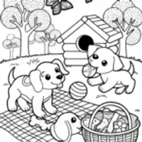 Puppy’s Playtime Adventure Coloring Page