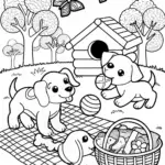 Puppy’s Playtime Adventure Coloring Page