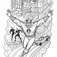 The Fast Hero in Action Coloring Page