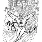 The Fast Hero in Action Coloring Page