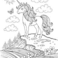 Majestic Unicorn in an Enchanted Meadow