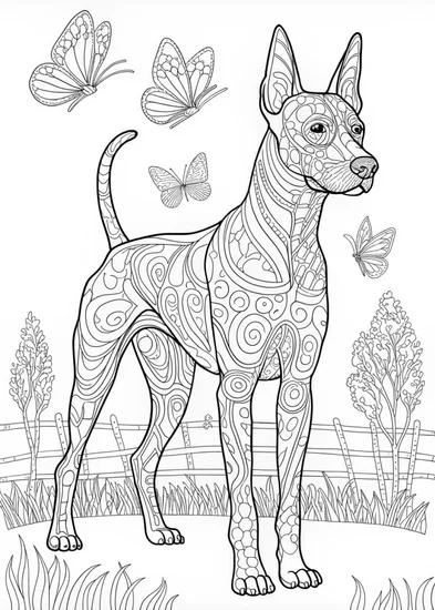A coloring page of Rhodesian Ridgeback