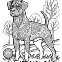 Majestic Dog Portrait Coloring Page