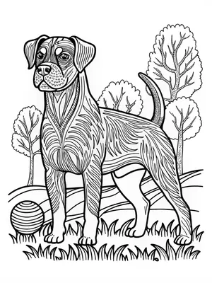 Majestic Dog Portrait Coloring Page coloring pages