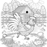 Running Rooster Coloring Fun