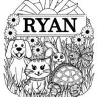 Ryan’s Animal Friends Coloring Page