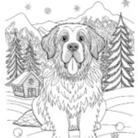 Saint Bernard Coloring Page