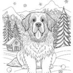Saint Bernard Coloring Page