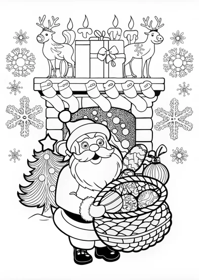 A coloring page of Santa Claus Coloring Page