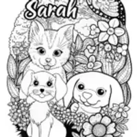 Sarah’s Animal Friends Coloring Page