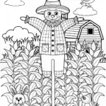 Scarecrow in the Cornfield: A Coloring Adventure