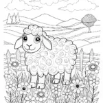 Majestic Sheep Coloring Page