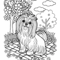 Adorable Shih Tzu Puppy Coloring Page
