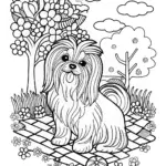 Adorable Shih Tzu Puppy Coloring Page